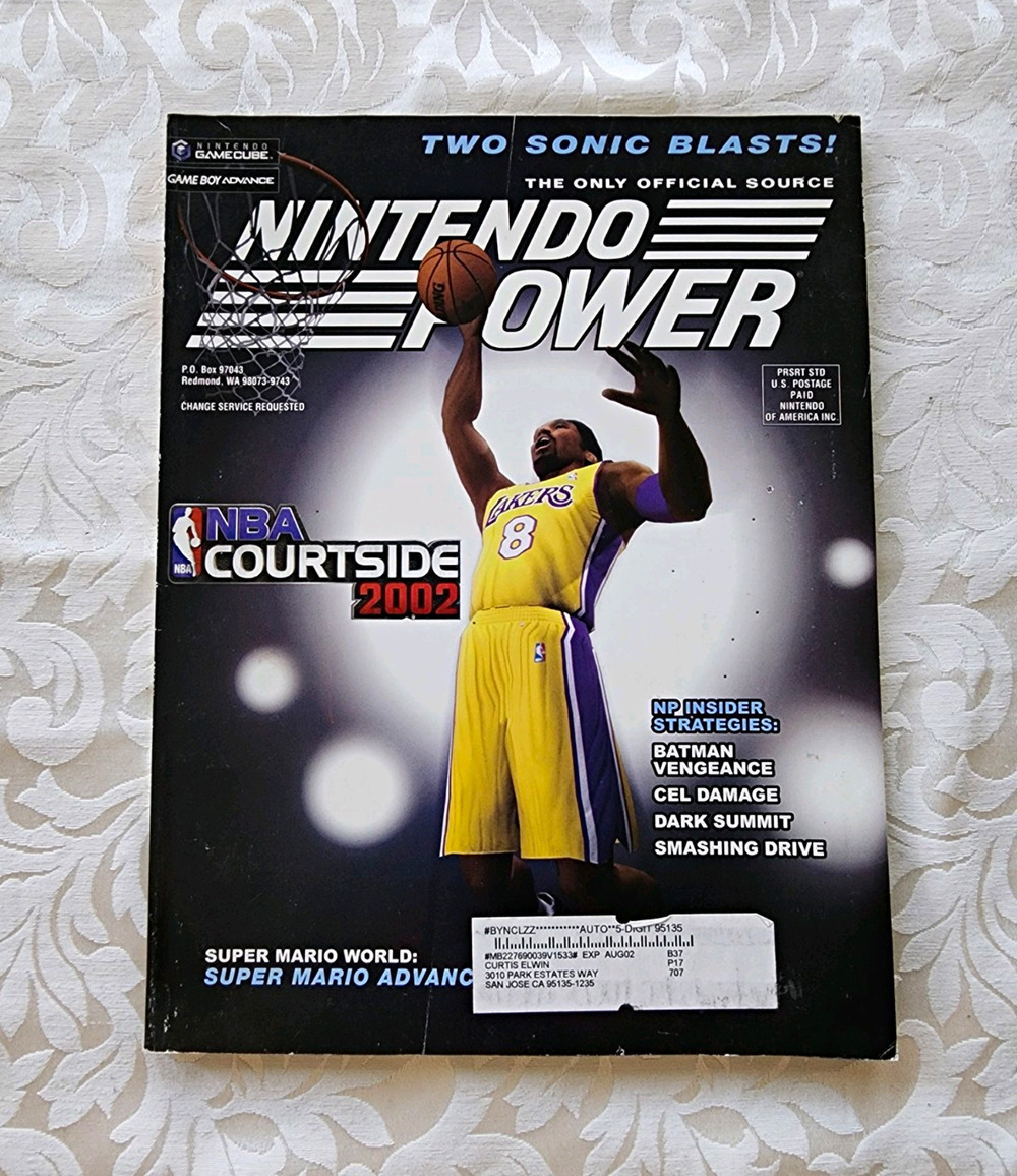 Nintendo Power August 2002 Issue 177 NBA Courtside 2002 Cover English, w/POSTER